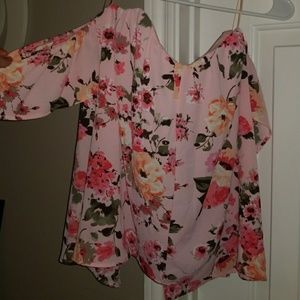Floral off the should top